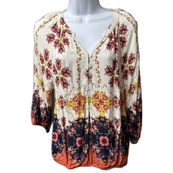 Anthropologie By Fig & Flower Blouse Size Medium - Picture 3 of 13